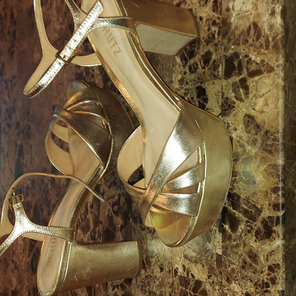 SCHUTZ Gold platform heels - Picture 2 of 6